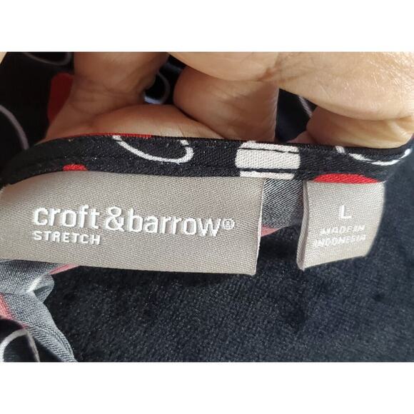 Croft&Barrow Women Multicolor Polyester V-Neck Short Sleeve Knee Length Dress L - Picture 9 of 12